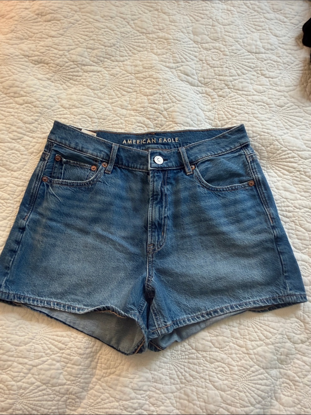 American Eagle Outfitters Blue Denim High-Rise Jean Shorts